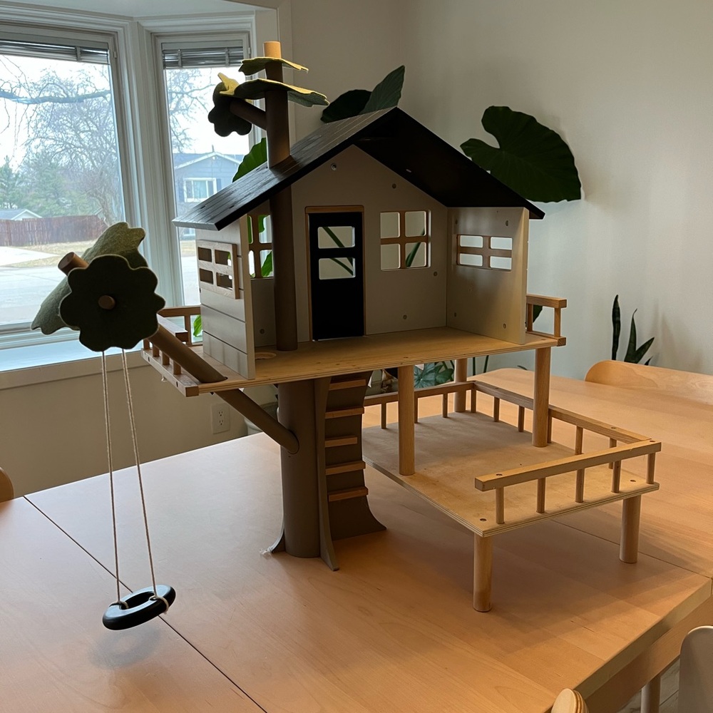 Hearth & Hand Treehouse Dollhouse - Black, White, Tan - Picture 2 of 3